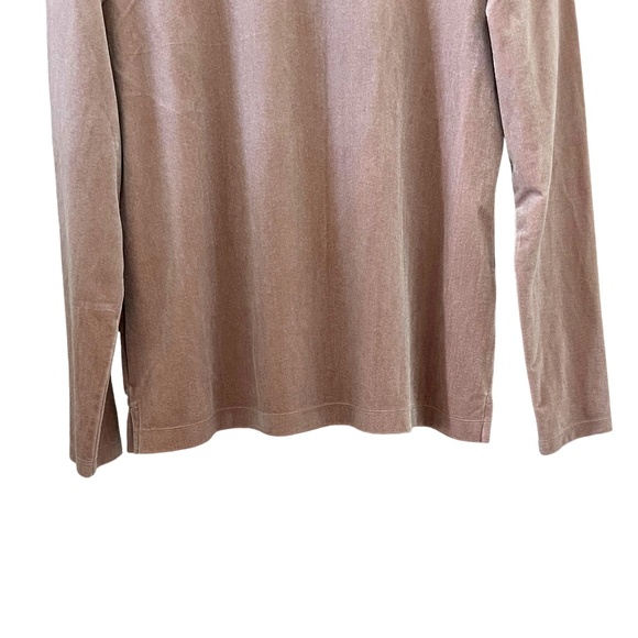 Land's End Mock Turtleneck Long Sleeve Velour/Velvet Shirt Size M - Picture 5 of 15